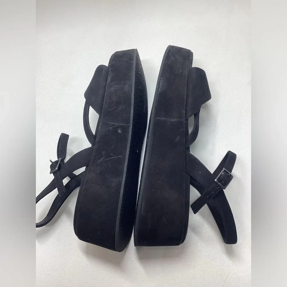 Eileen Fisher‎ Dae Black Wedge Sandal Size 9.5